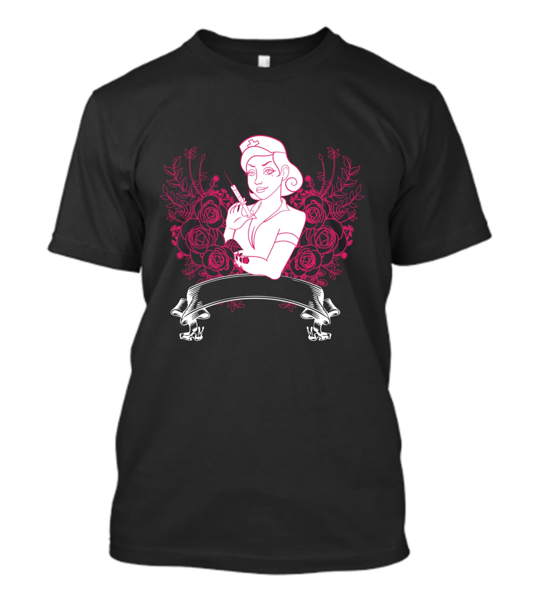 Nurse Life Floral Badge T-Shirt