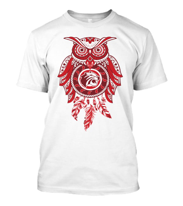 Owl Dreamcatcher Red Lion Feathers T-Shirt