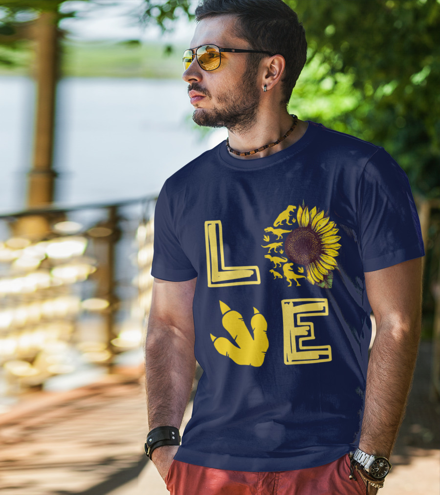 Love Sunflower Dinosaur Claw T-Shirt