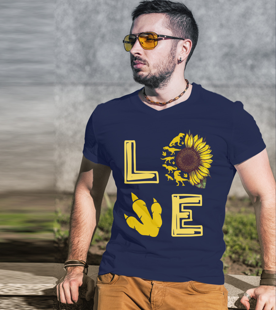 Love Sunflower Dinosaur Claw T-Shirt