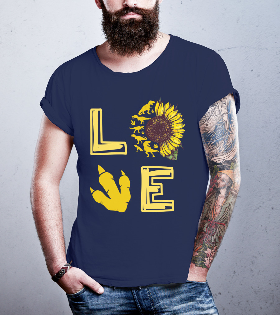 Love Sunflower Dinosaur Claw T-Shirt
