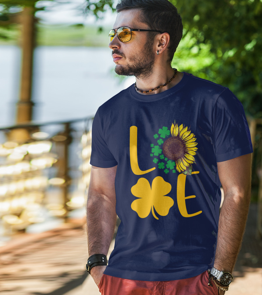 Love Sunflower Four-Leaf Clover T-Shirt