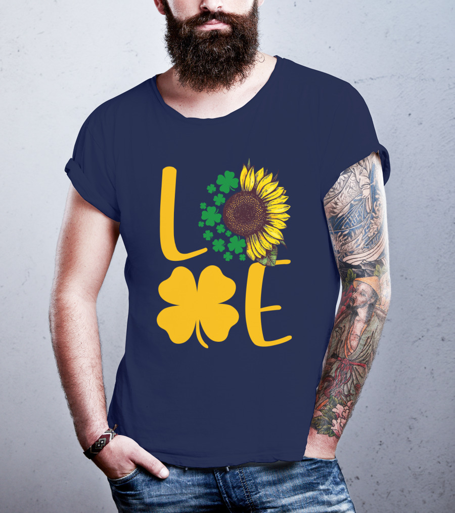 Love Sunflower Four-Leaf Clover T-Shirt