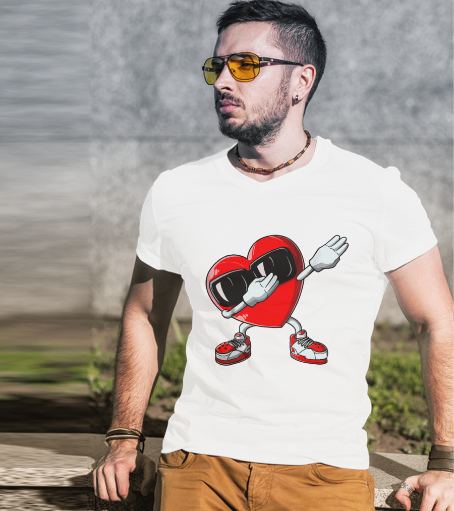 Heart Dabbing With Sunglasses And Sneakers T-Shirt