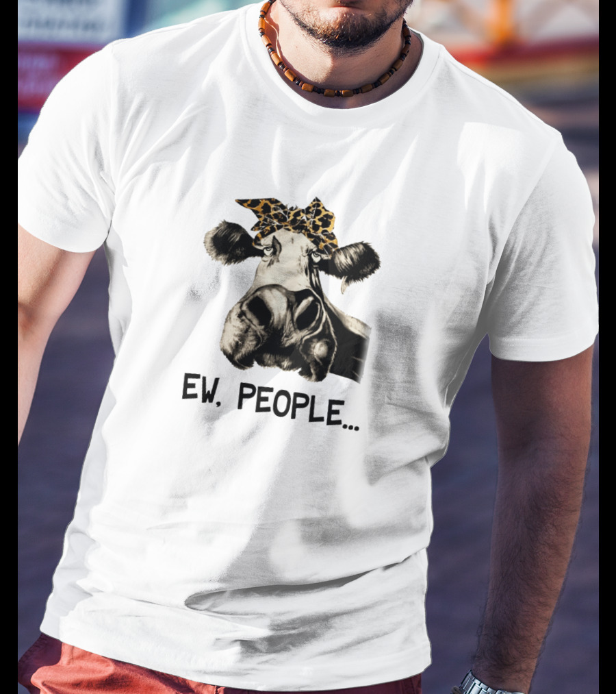 Ew People Leopard Print Bandana Cow T-Shirt