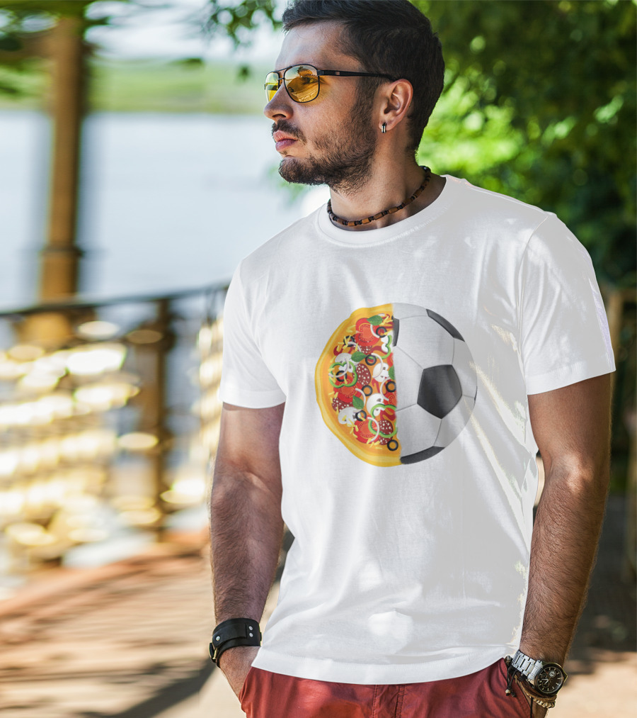 Soccer Ball Half Pizza Toppings Fusion T-Shirt