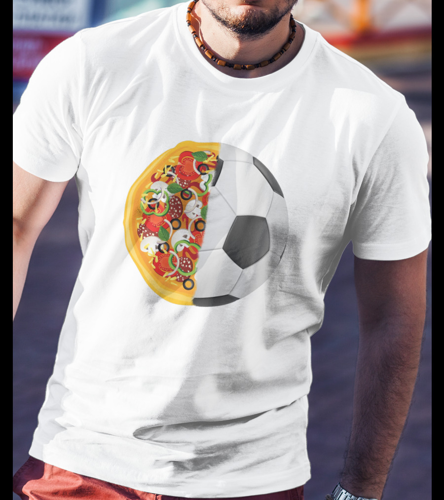 Soccer Ball Half Pizza Toppings Fusion T-Shirt