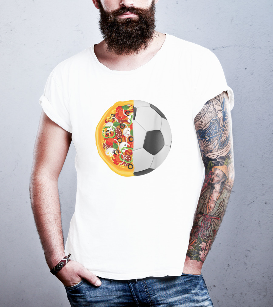 Soccer Ball Half Pizza Toppings Fusion T-Shirt