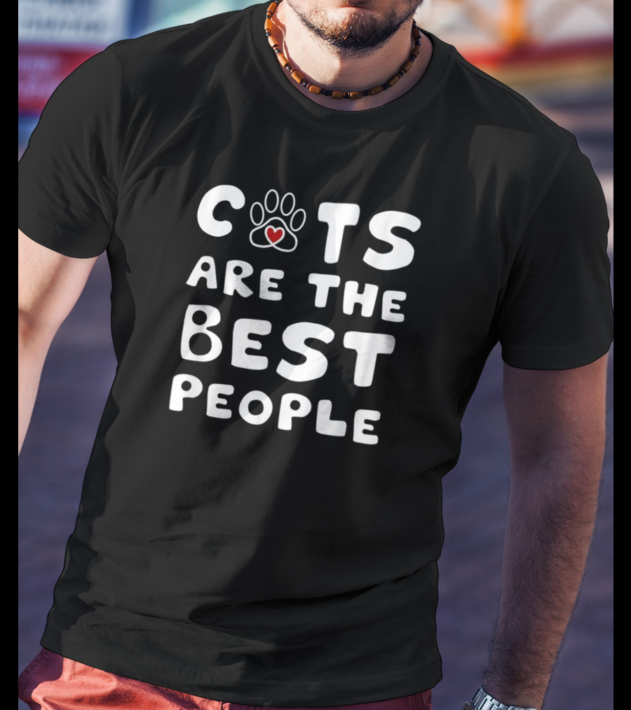 Cats Are The Best People Paw Heart T-Shirt