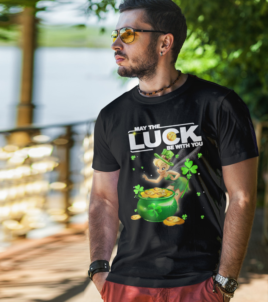 May The Luck Be With You Tinkerbell Coins Green T-Shirt