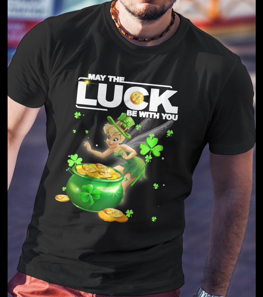 May The Luck Be With You Tinkerbell Coins Green T-Shirt