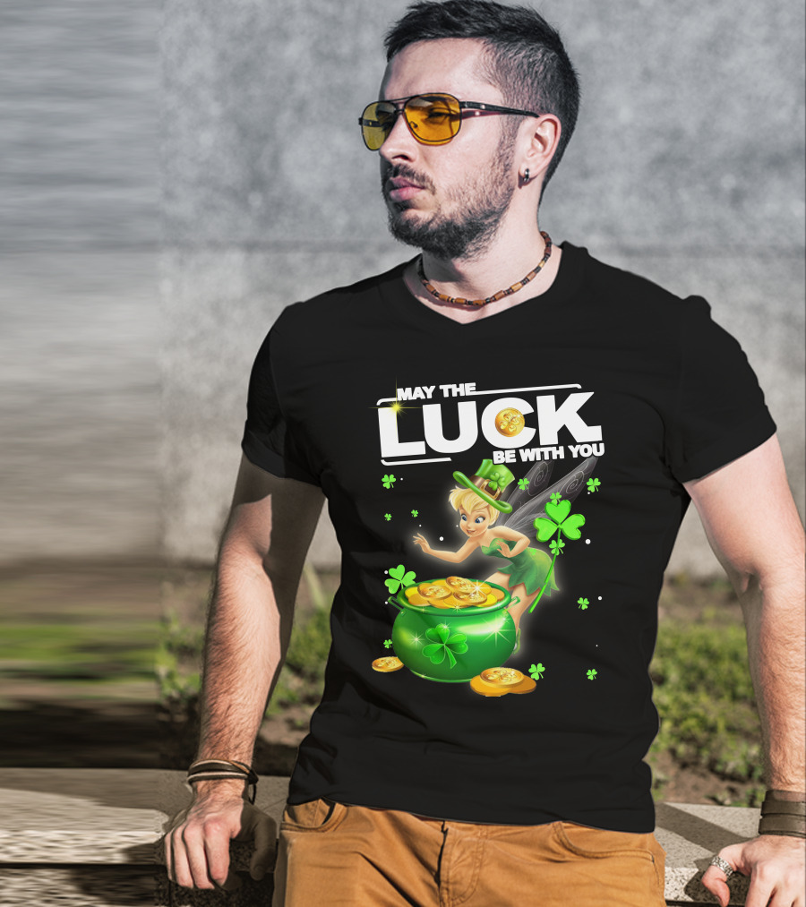 May The Luck Be With You Tinkerbell Coins Green T-Shirt