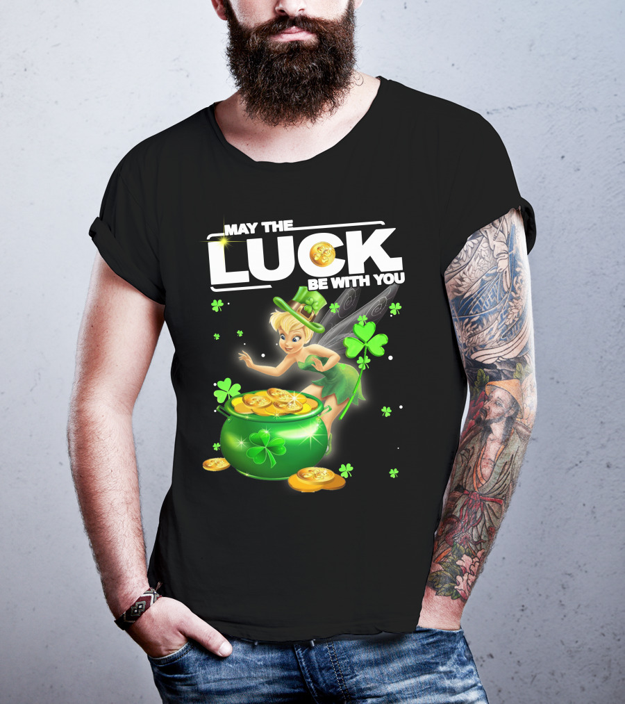May The Luck Be With You Tinkerbell Coins Green T-Shirt