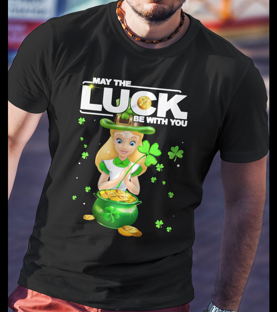 May The Luck Be With You Alice Shamrock Coins T-Shirt