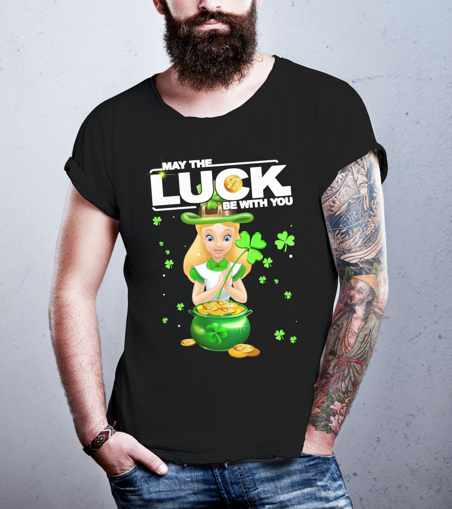 May The Luck Be With You Alice Shamrock Coins T-Shirt