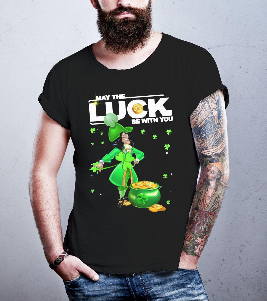 May The Luck Be With You Hook Luck Captain Green Coins Shamrock Pot T-Shirt