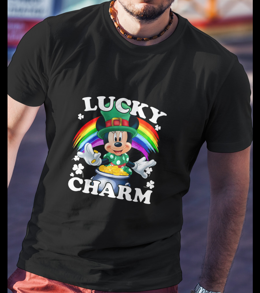 Lucky Charm Minnie Mouse Rainbow Pot Of Gold T-Shirt