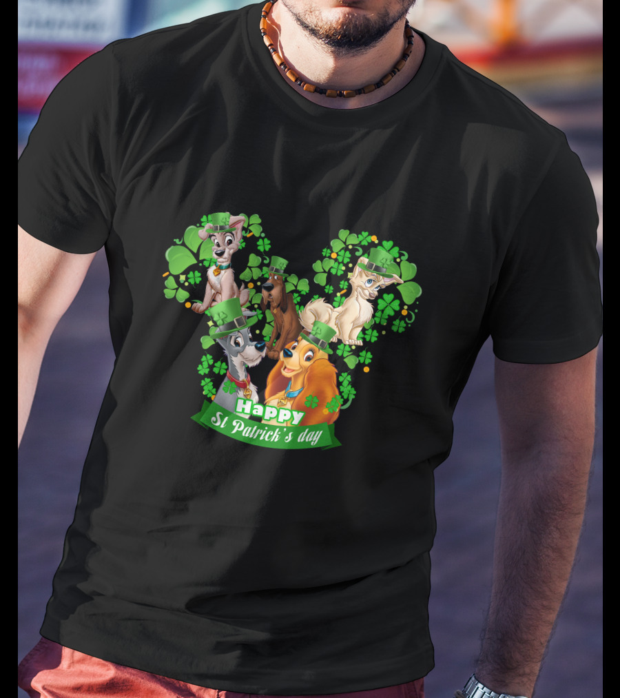 Lady And Tramp Happy St Patrick's Day T-Shirt
