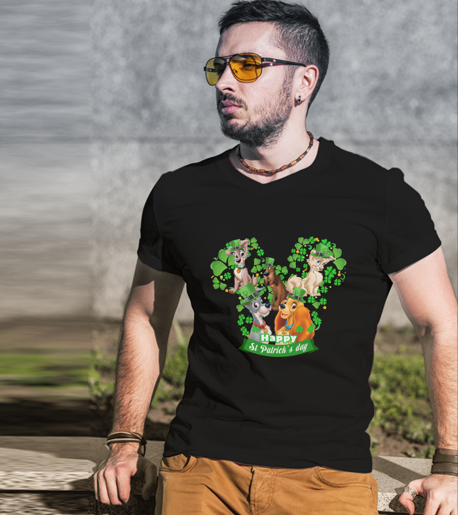 Lady And Tramp Happy St Patrick's Day T-Shirt