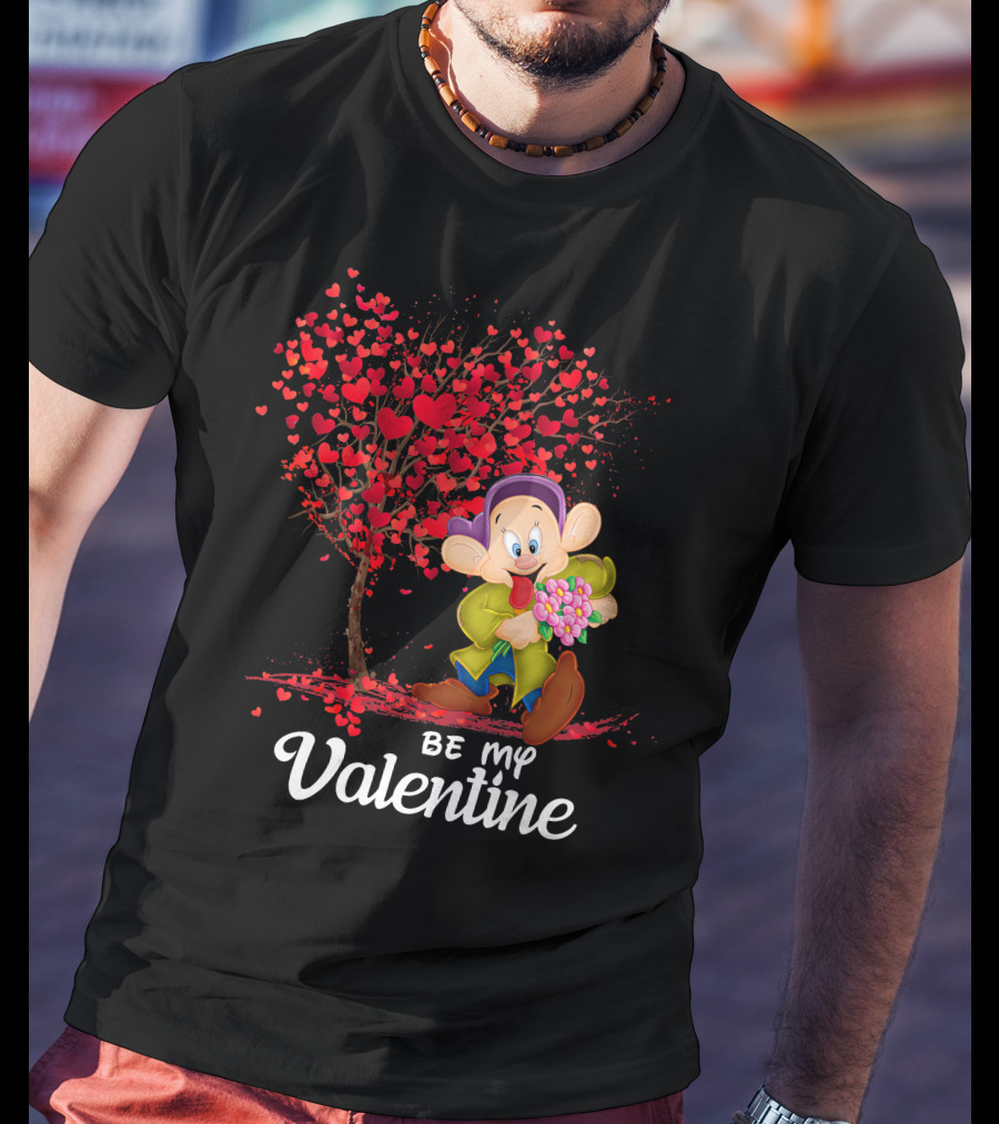 Be My Valentine Dopey Hearts Tree Bouquet T-Shirt