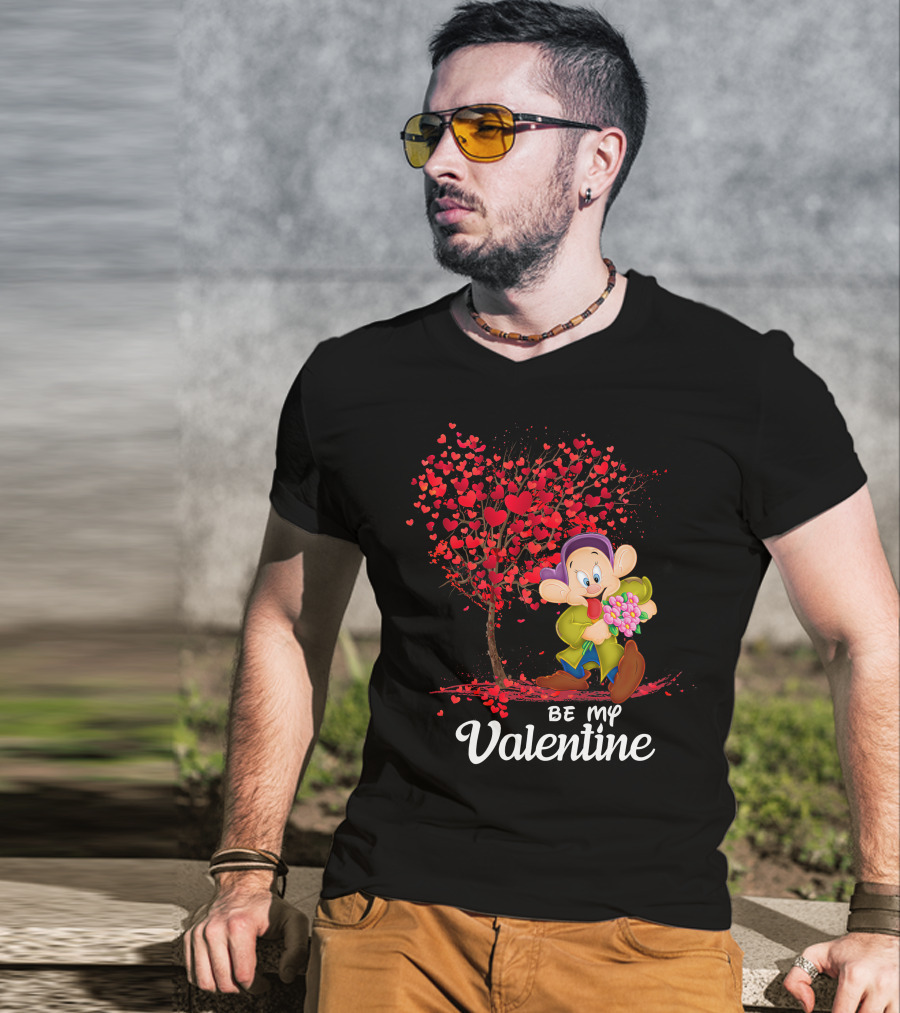 Be My Valentine Dopey Hearts Tree Bouquet T-Shirt