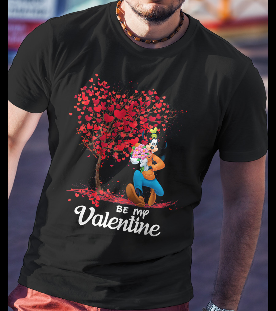 Goofy Be My Valentine Heart Tree T-Shirt