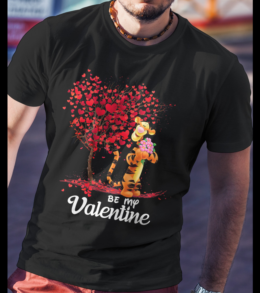Be My Valentine Tiger Hearts Bouquet T-Shirt