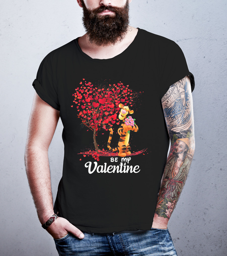 Be My Valentine Tiger Hearts Bouquet T-Shirt