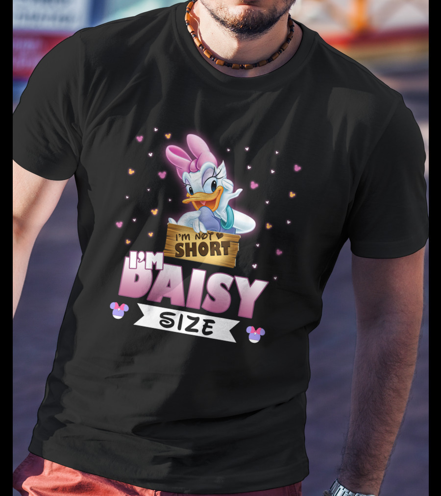 I'M NOT SHORT I'M DAISY SIZE Disney Hearts Bows T-Shirt