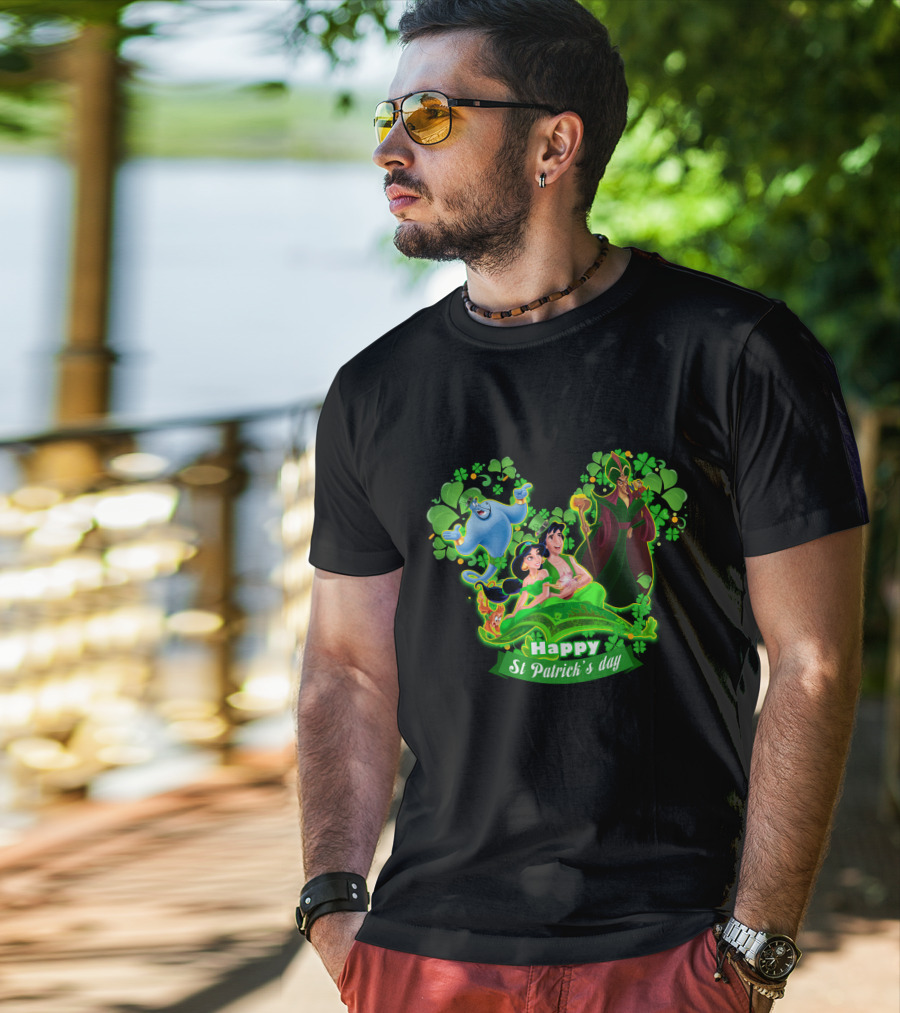 Happy St Patrick's Day Aladdin Jasmine Genie Jafar T-Shirt
