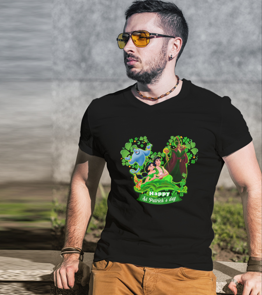 Happy St Patrick's Day Aladdin Jasmine Genie Jafar T-Shirt