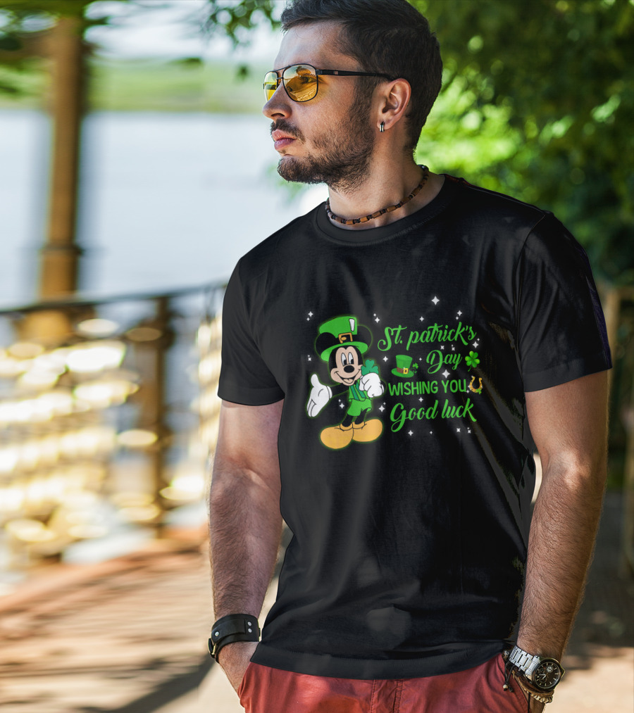 St. Patrick's Day Mickey Mouse Wishing You Good Luck T-Shirt