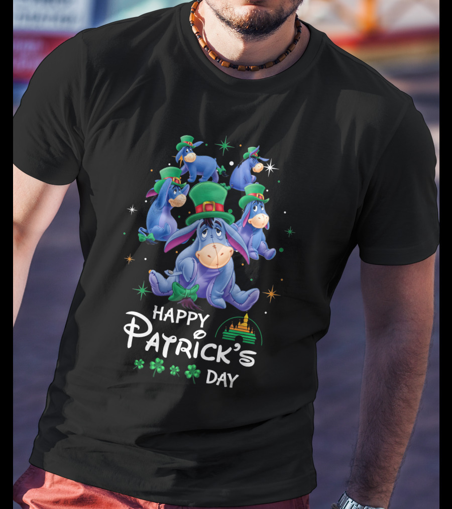 Happy Patrick's Day Eeyore With Clover Animation T-Shirt