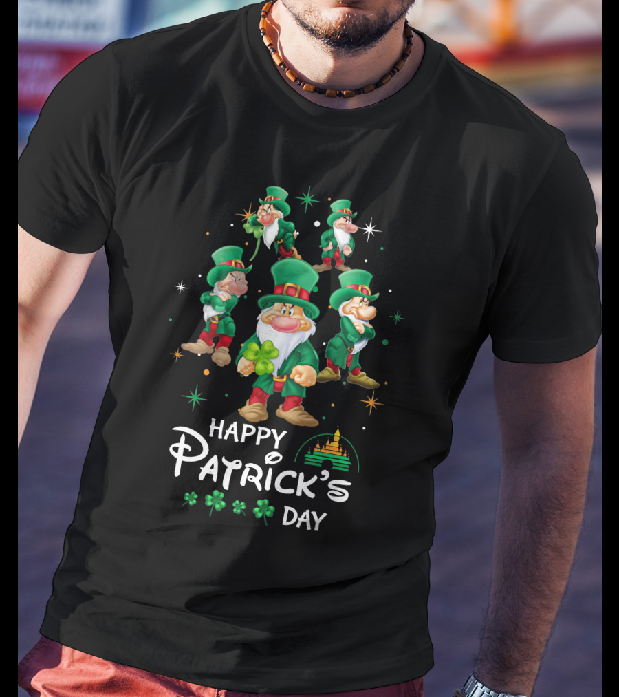 Happy Patrick's Day Grumpy Leprechaun Characters With Shamrocks T-Shirt