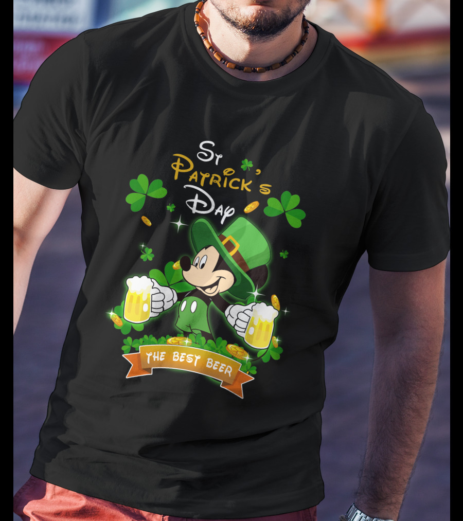 St Patrick's Day Mickey The Best Beer T-Shirt