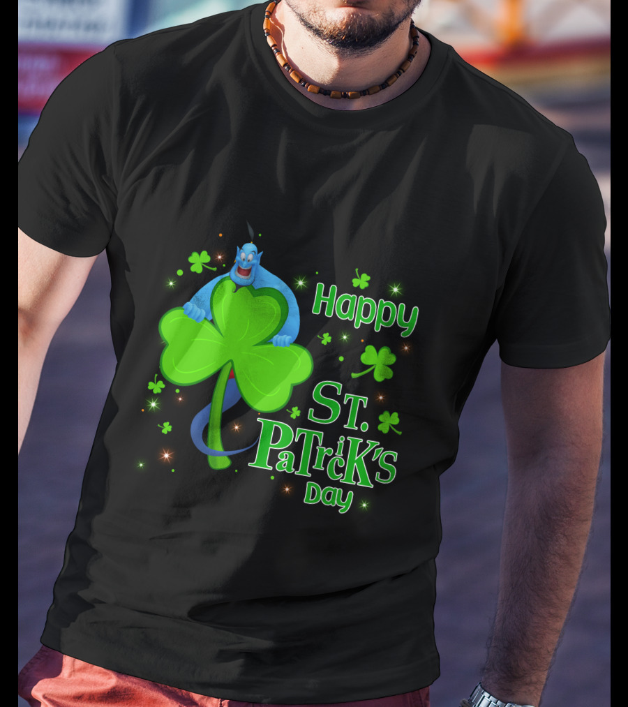 Happy St. Patrick's Day Genie Shamrock T-Shirt