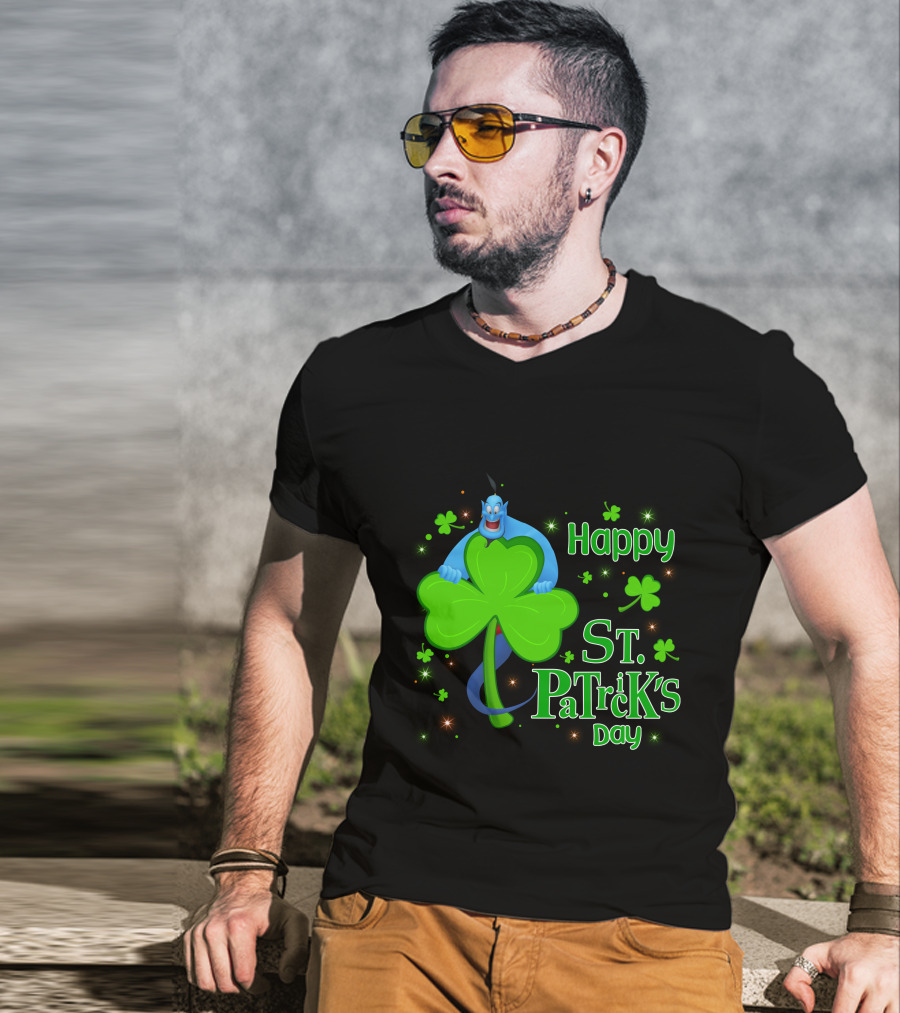 Happy St. Patrick's Day Genie Shamrock T-Shirt