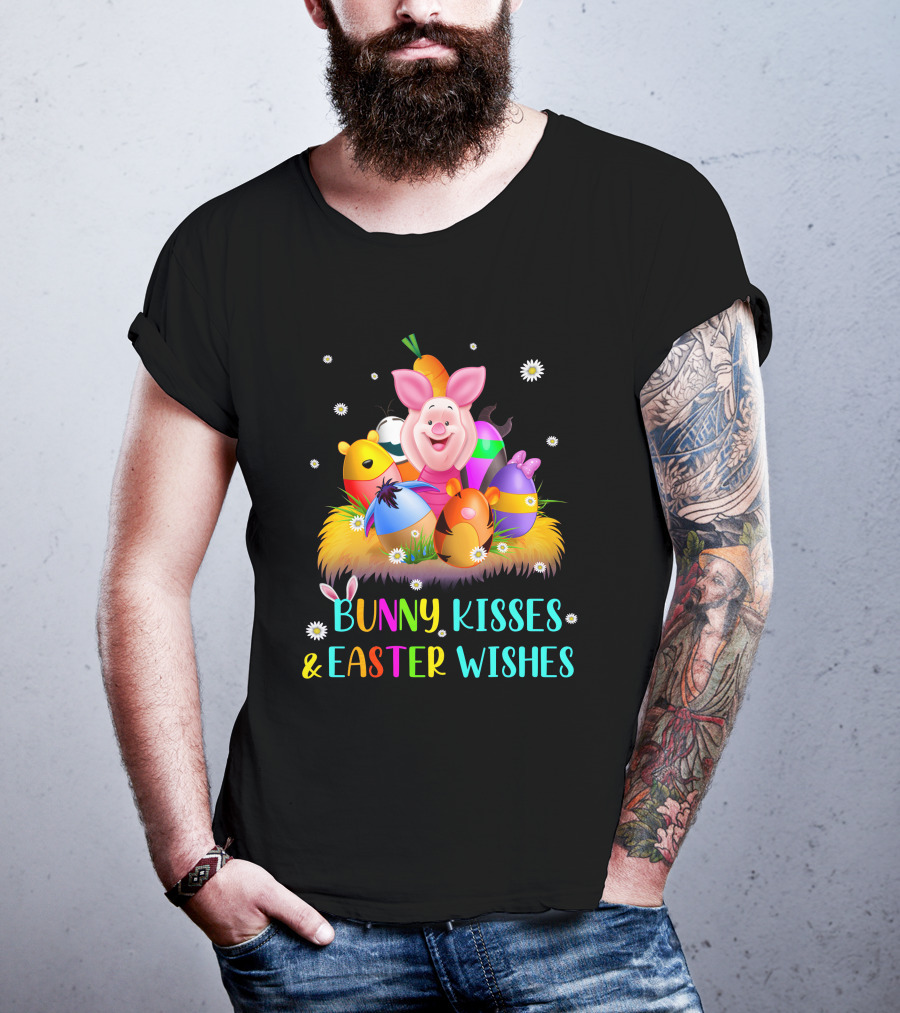Bunny Kisses And Easter Wishes Piglet Eggs T-Shirt