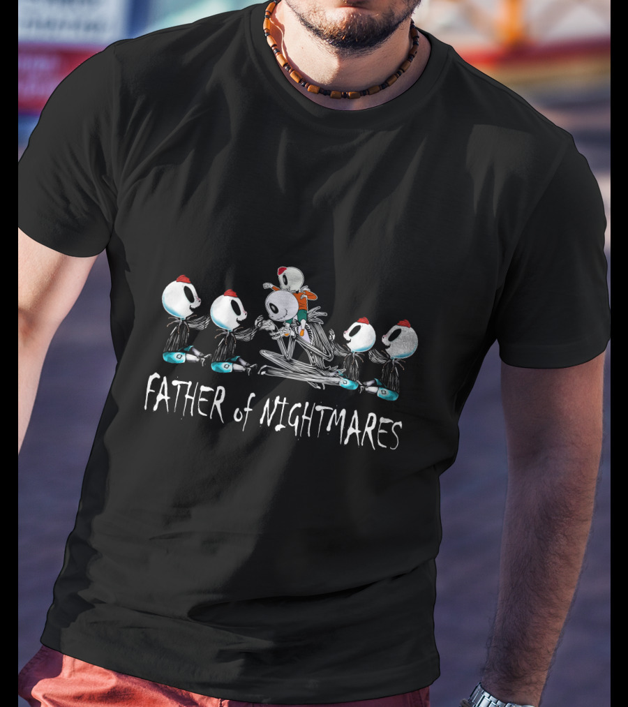 Father Of Nightmares Animated Character Skeleton Family Gathering T-Shirt