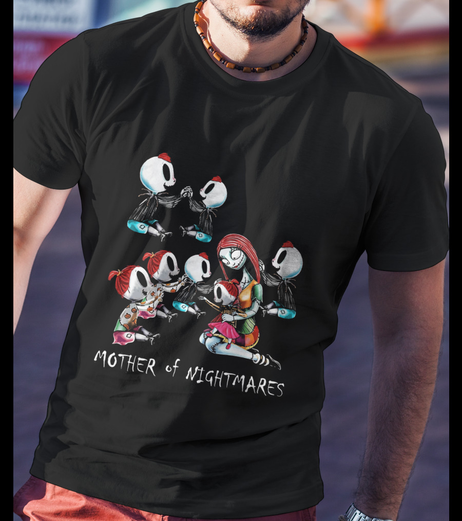 Mother Of Nightmares 4 Boys 3 Girls Halloween Themed Family Scene T-Shirt