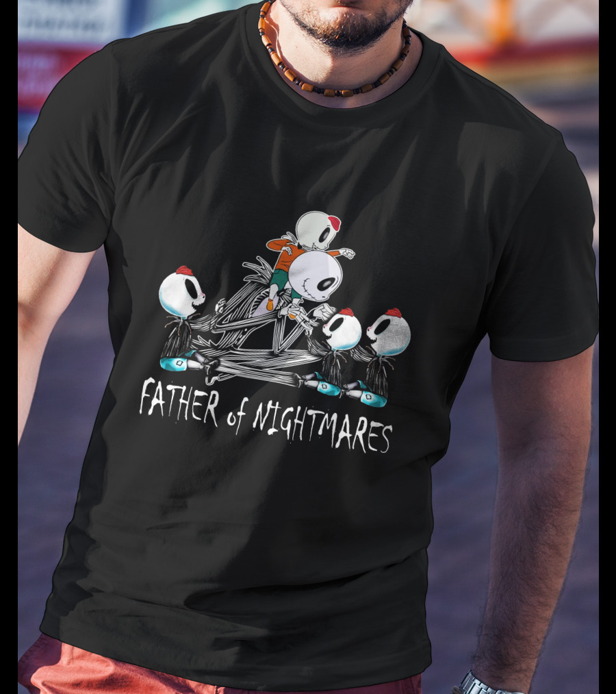 Father Of Nightmares Four Boys Skeleton Characters T-Shirt
