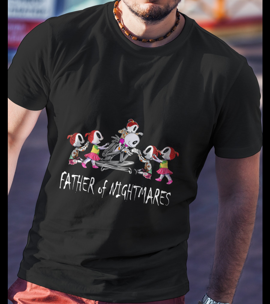 Father Of Nightmares With Five Red-Haired Girls In Skulls And Pink Skirts T-Shirt