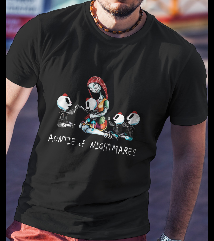 Auntie Of Nightmares With Four Skeleton Boys T-Shirt