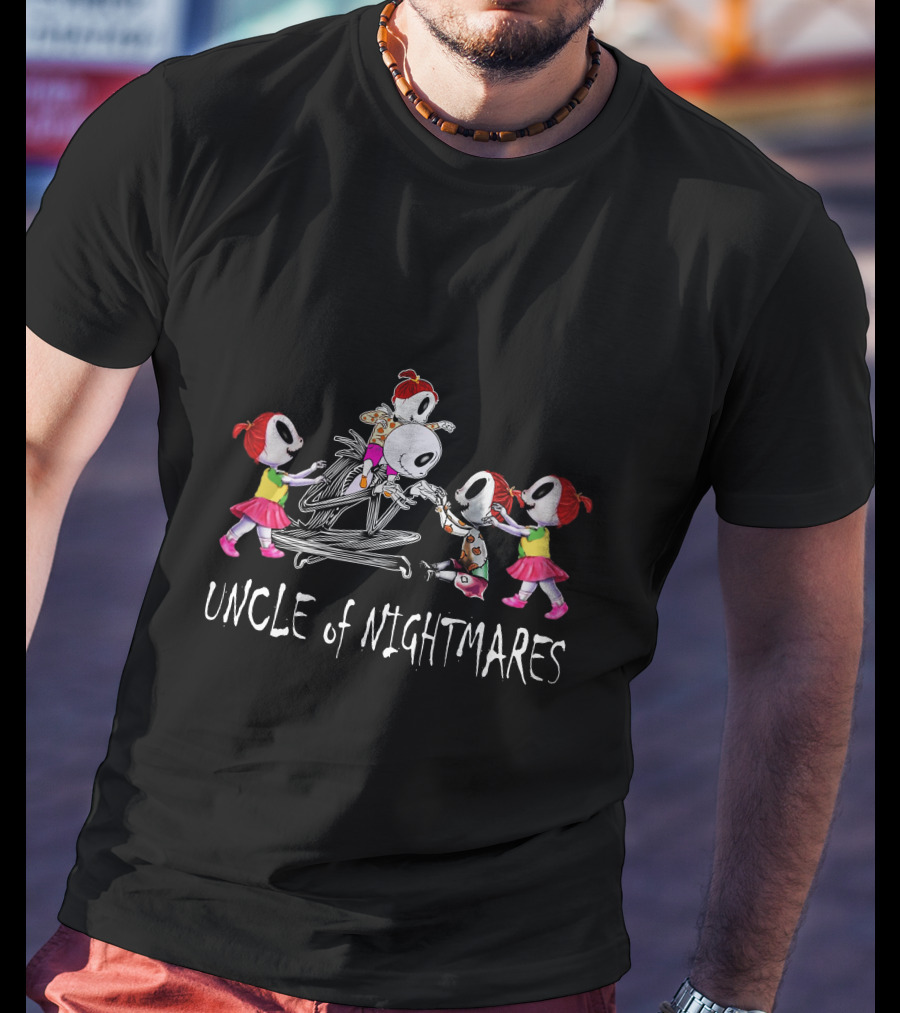 4 Girls Uncle Of Nightmares Halloween Animated Characters T-Shirt