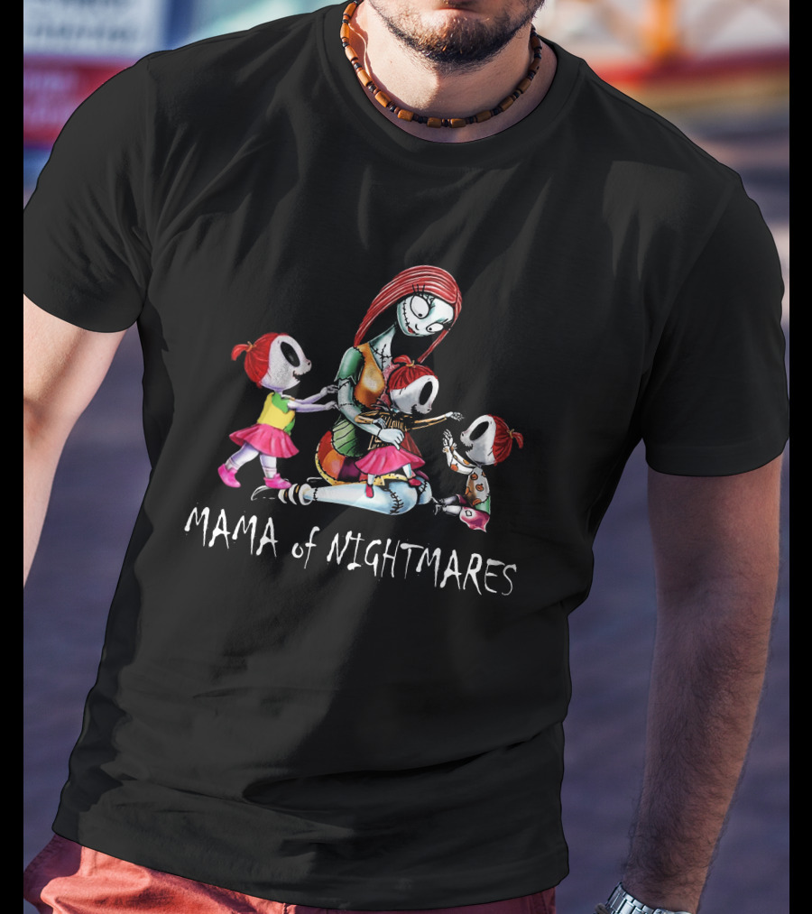 Mama Of Nightmares 3 Girls Tim Burton T-Shirt