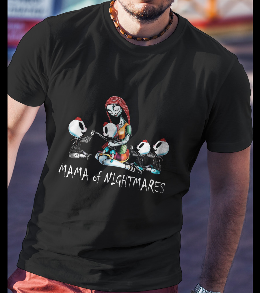 4 Boys Mama Of Nightmares Skeleton Characters T-Shirt