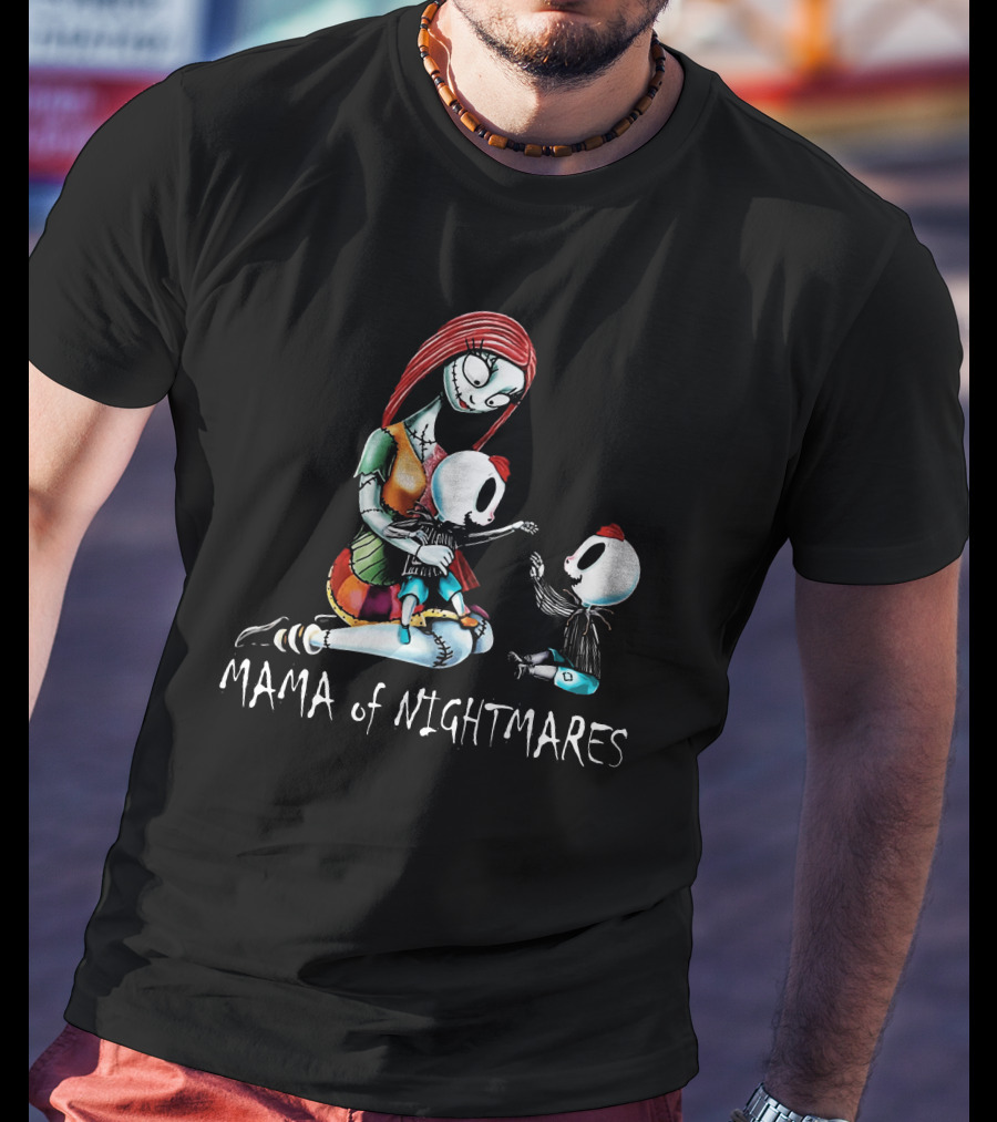 Mama Of Nightmares With Twin Boys In Patchwork Dress T-Shirt