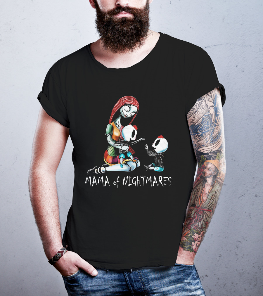 Mama Of Nightmares With Twin Boys In Patchwork Dress T-Shirt