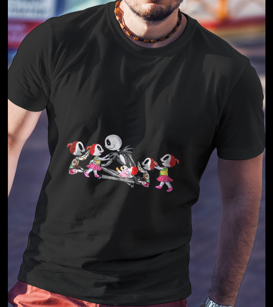 Jack Skellington And Five Chibi Girls T-Shirt