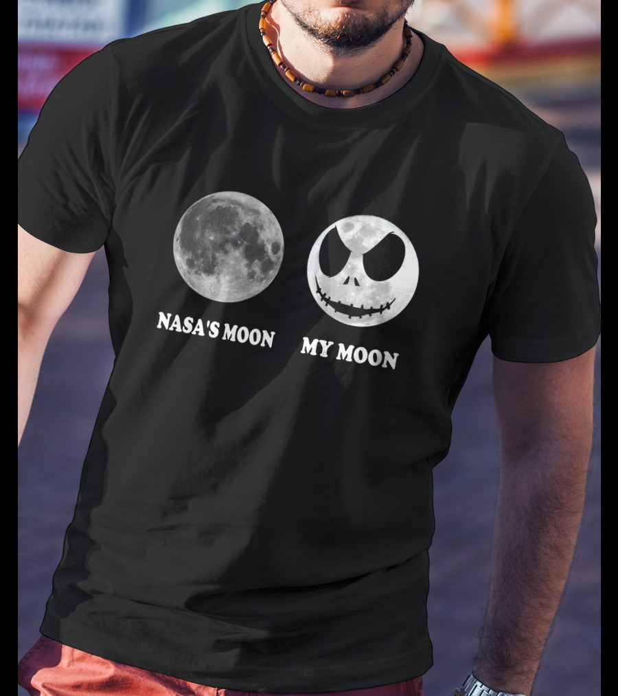 NASA's Moon My Moon Jack Skellington Face T-Shirt
